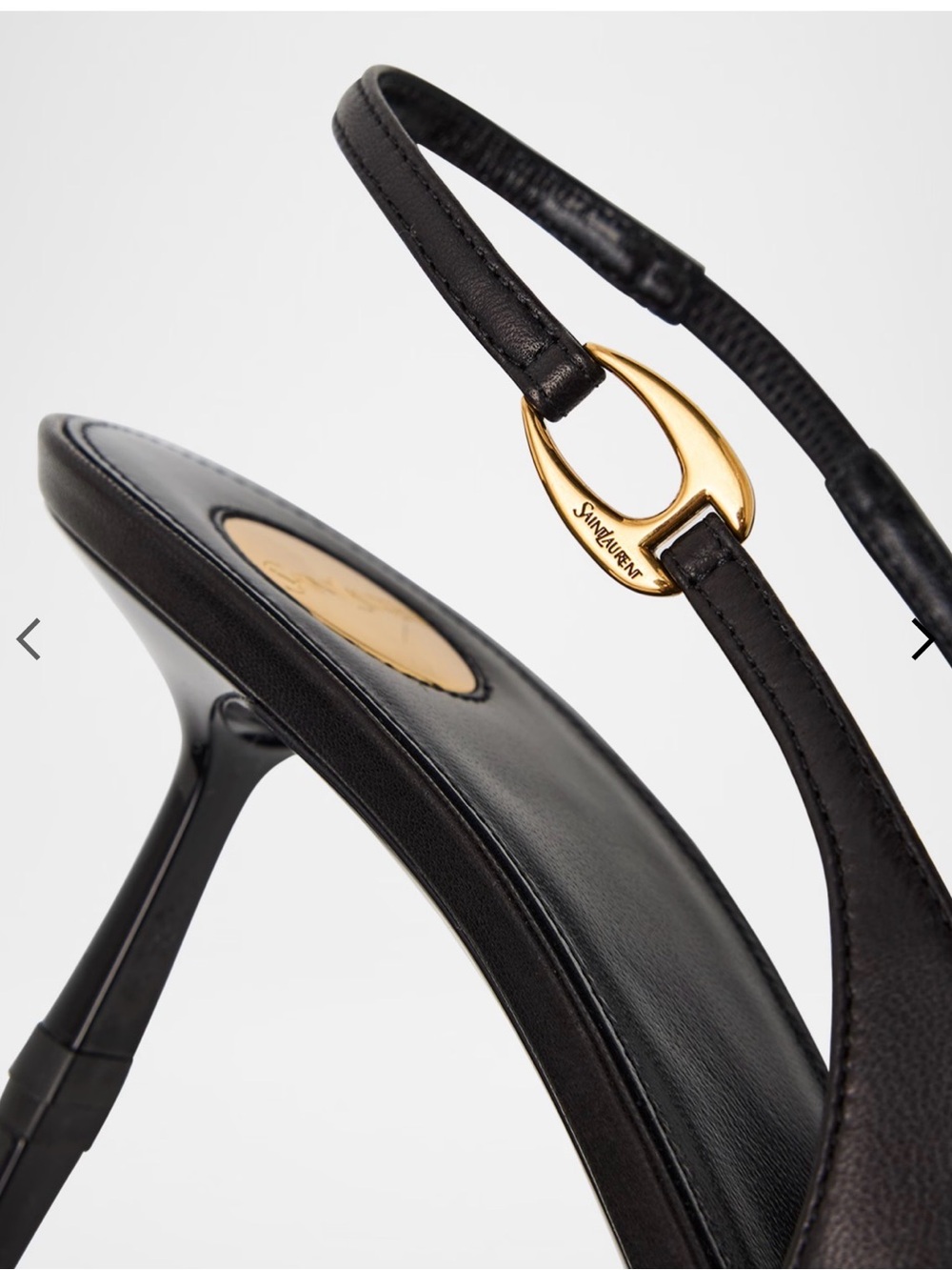 Saint Laurent Vendome Leather Slingback Pumps kitten heel size 36 - Picture 3 of 5